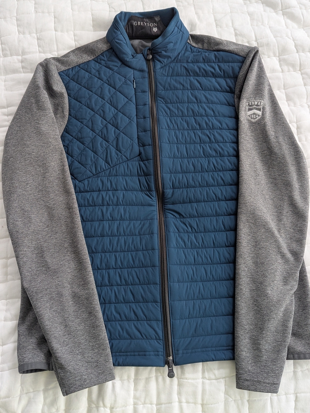 Greyson Men’s Quilted Blue & Gray Hybrid Jacket